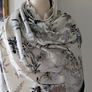 Dior Beige and Black Silk Scarf